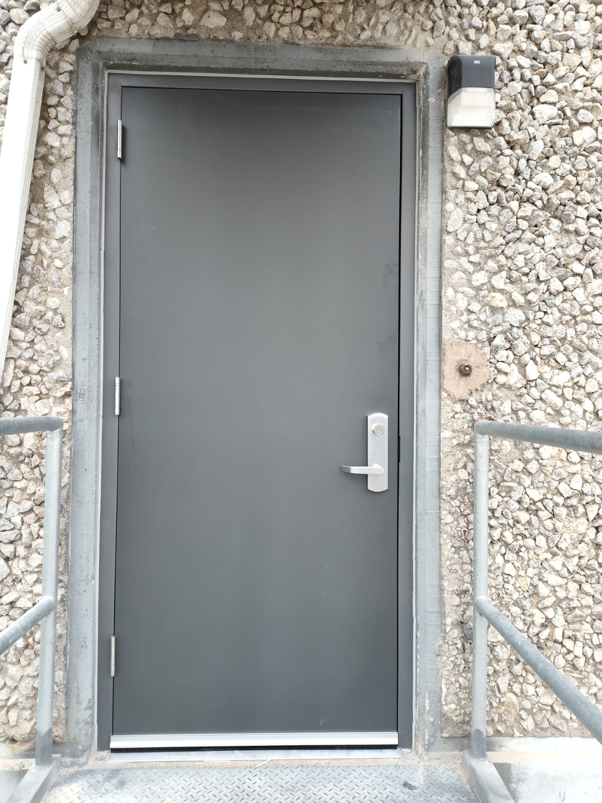 Gray Solid Exterior Door